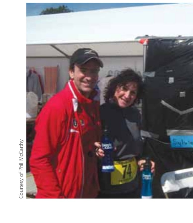 Stopped Worrying About The Race 12 The author with Canadian runner Sylvie Boisvert before the start of the race.