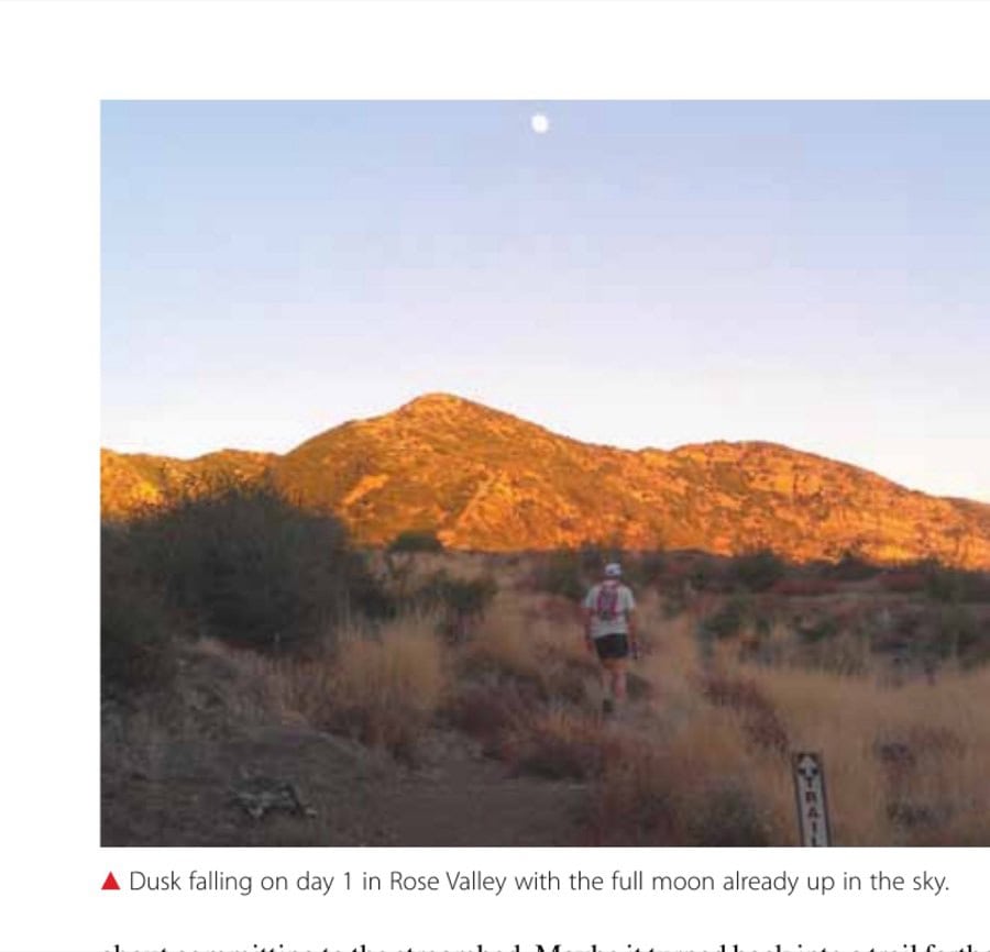 The Unfinished Race That Stuck In My Craw 14 Dusk falling on day 1 in Rose Valley with the full moon already up in the sky.