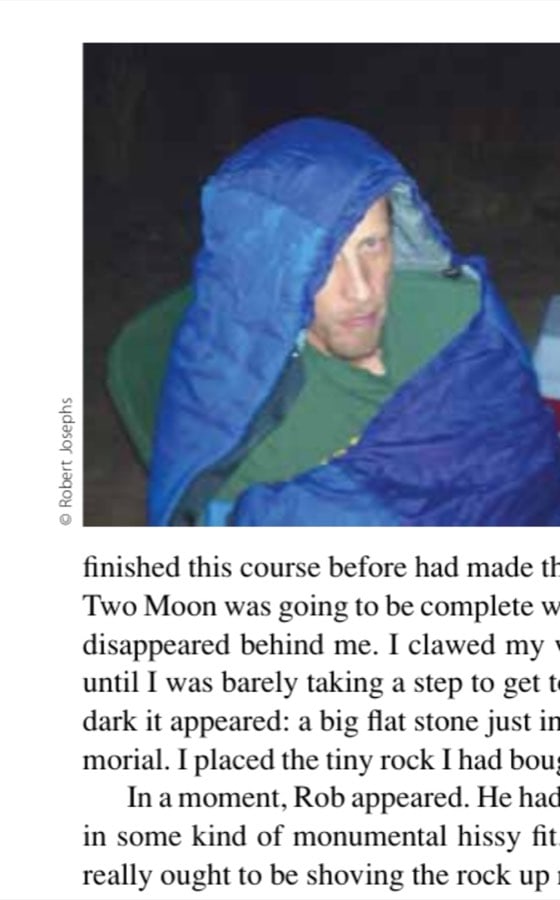The Unfinished Race That Stuck In My Craw 17 Rob Mann in Rose Valley during night 2, as he contemplates the final 20-mile loop to come.