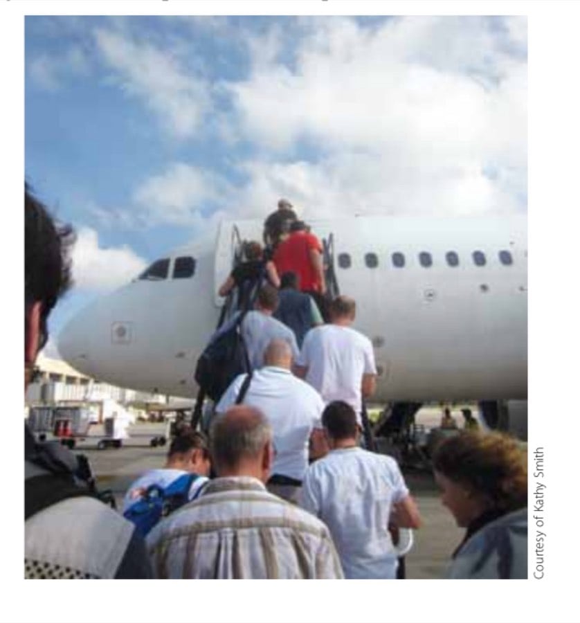 Boarding our Russian transport to Cuba.
