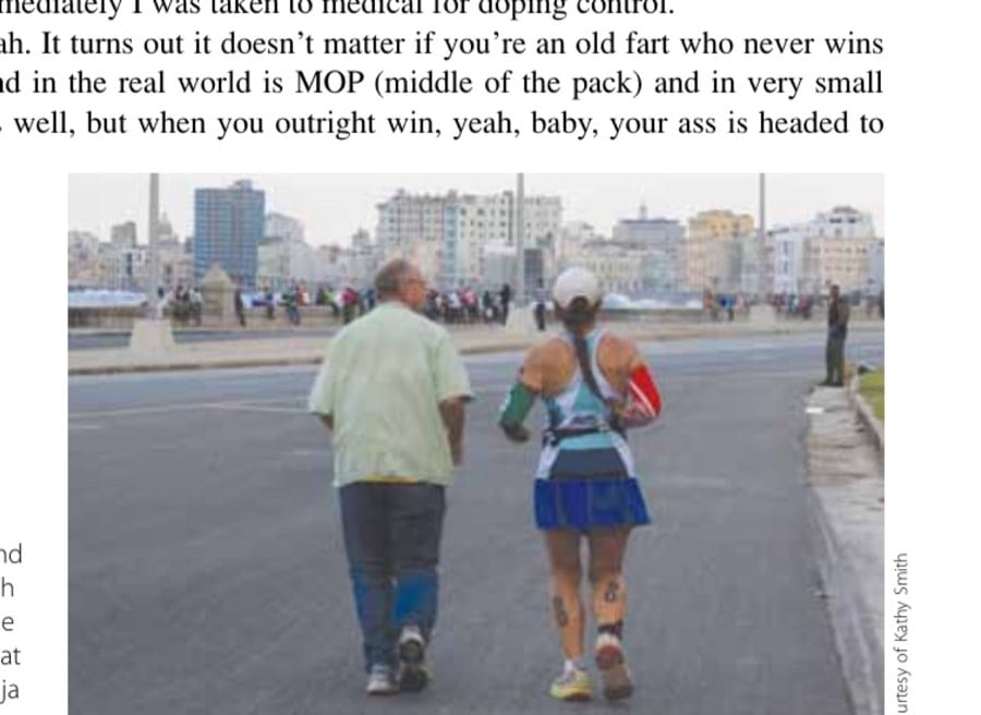 My husband runs a bit with me during the marathon. That is Habana Vieja in the distance.