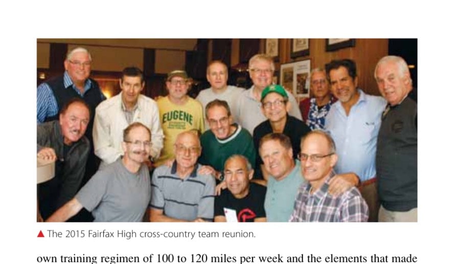 The 2015 Fairfax High cross-country team reunion.