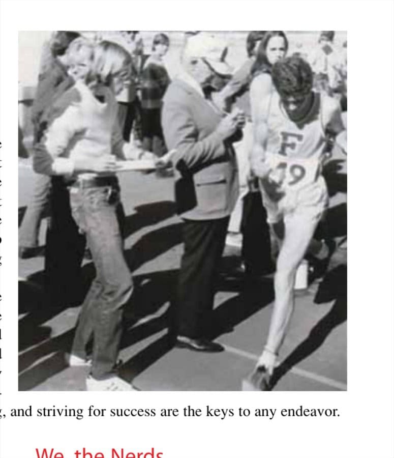 Tom Flesch finishes the 1972 Mission Bay Marathon in 2:45:40.