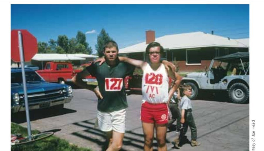 The 1968 Olympic Marathon Trials 13 Joe Head (127) and Bill Lamb (128) shortly before the start of the race.