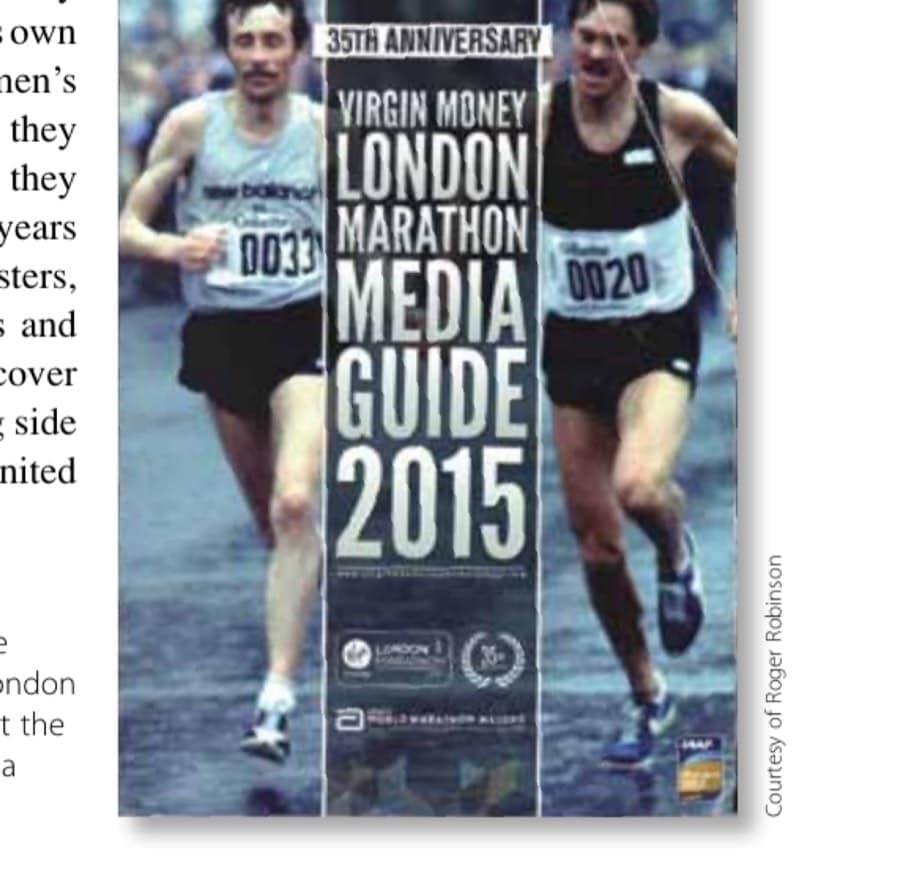 The Hand Of Friendship 7 Images of Dick Beardsley and Inge Simonsen dead-heating in the first London Marathon in 1981 were everywhere at the 35th, including the cover of the media guide.