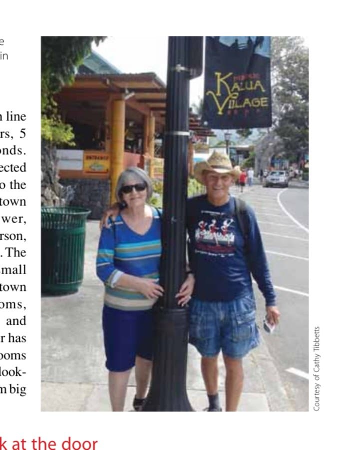 Jose Ramirez and his wife before the Hawaii Ironman in downtown Kailua Kona.