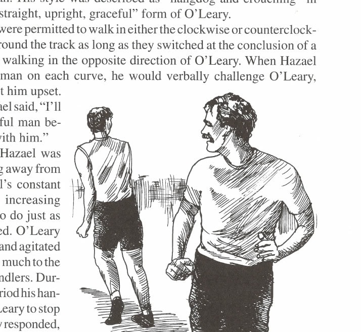 London's George Hazael verbally harasses Daniel O'Leary during the early miles of the race.