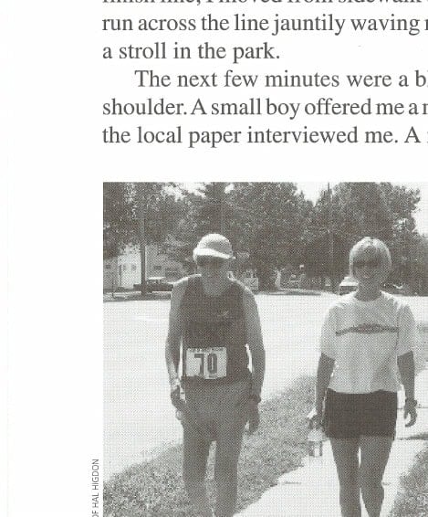 Holly Campbell walking with Hal in the last mile.