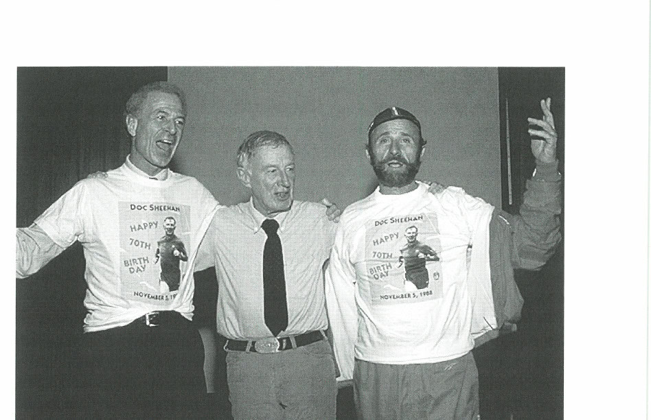 The Boston Experience 8 Dr. Sheehan—with long-time friends George Hirsch and Fred Lebow—at Sheehan's 70th birthday party.