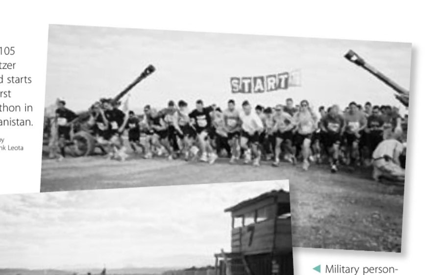 You Want to Put On a Marathon—Where? 16 A 105 howitzer round starts the first marathon in Afghanistan.