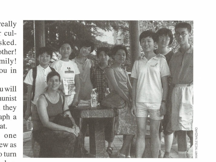 M&B travels far and wide: the author with schoolchildren in Anhui Province.