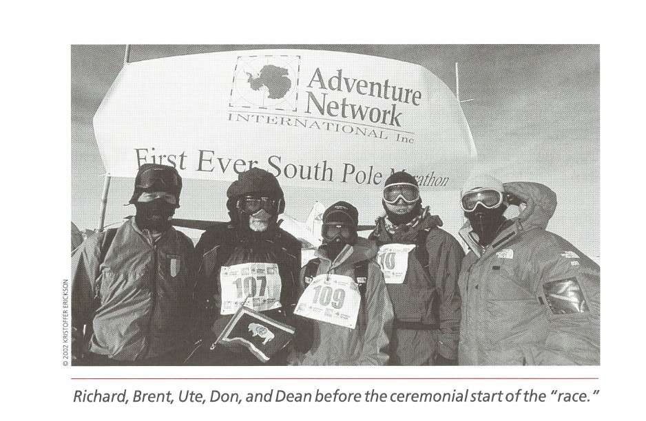 Richard, Brent, Ute, Don, and Dean before the ceremonial start of the "race."