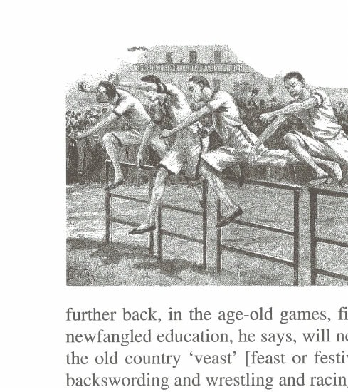 The Theme of Running in Literature Picks Up Steam as It Sprints Into the 19th Century. Part 3 of 5 7 An illustration from Tom Brown's Schooldays depicting boys racing over a fence or hedge in a steeplechase.