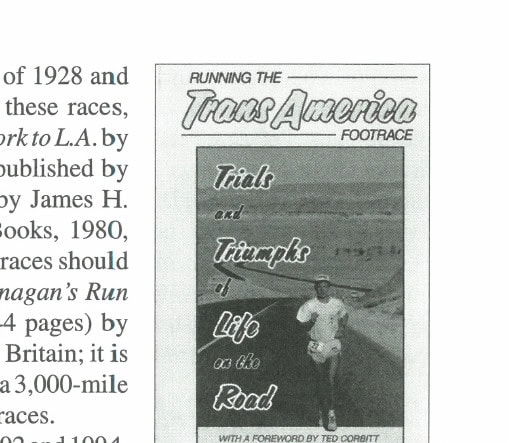 Cover of Running the TransAmerica Footrace: Trials and Triumphs of Life on the Road by Barry Lewis, with a foreword by Ted Corbitt (Stackpole Books, 1994).
