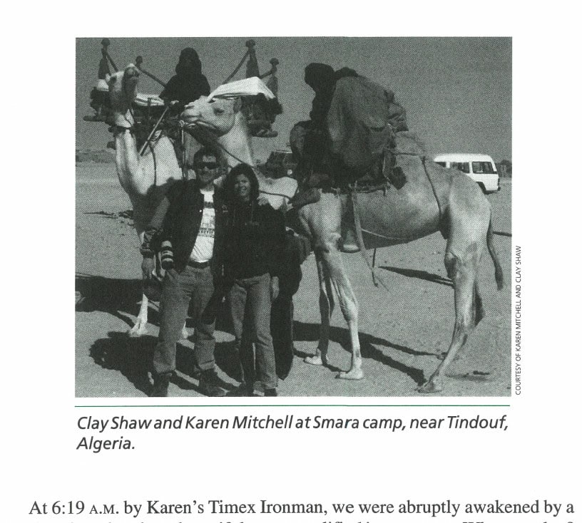 Clay Shaw and Karen Mitchell at Smara camp, near Tindouf, Algeria.