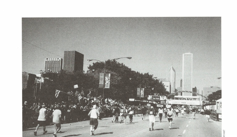 Chuck smashes his goal of breaking 6 hours with a 5:49:20 at The 2001 LaSalle Bank Chicago Marathon.