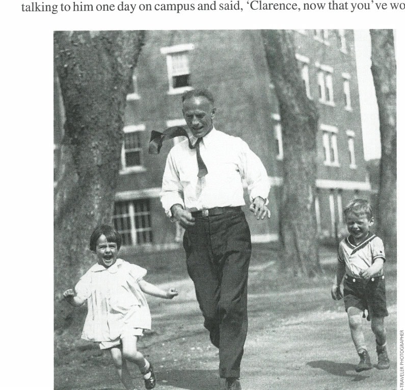 DeMar@Home: What Was It Like With "Mr. Marathon" Living in the Same Neighborhood? 22 Clarence ran everywhere; here he tries to keep in step with his children, Dorothy, left, and Robert. Photo taken in Keene, NH, where Clarence taught from 1929-1939.