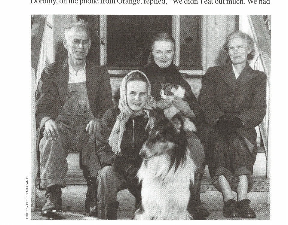 DeMar@Home: What Was It Like With "Mr. Marathon" Living in the Same Neighborhood? 23 The DeMars at home in Reading, MA. Front row, left to right: Betty with the family dog, Prince. Back row, left to right: Clarence, Barbara holding the family cat, and Margaret.