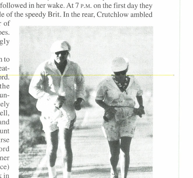 Into the Valley of Death 25 Tom Crawford and Jean Ennis ascend from Stovepipe Wells in Death Valley toward Towne Pass in their 1987 race against Great Britain.