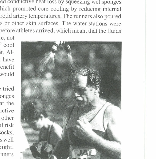 Beating the Heat 10 A runner uses water to cool down during a race. KEN LEE