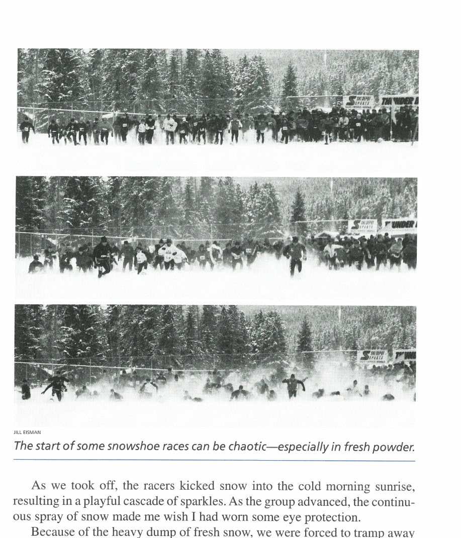 The start of some snowshoe races can be chaotic—especially in fresh powder. (Photo: Jill Eisman)