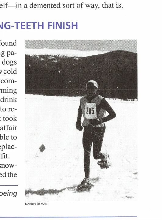 Ultrarunner Adam Chase snowshoeing in the off-season. (Photo: Darrin Eisman)