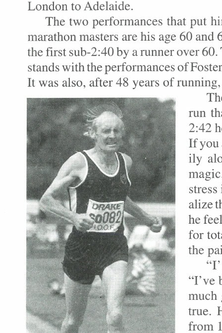 Masters of the Marathon 25 Derek Turnbull competing at the World Veteran Games.
