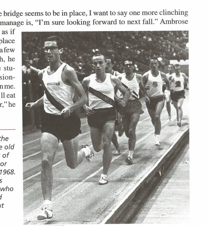The Day of the Amby 9 Amby leading the pack during the old Boston Knights of Columbus indoor meet, January 1968. In hot pursuit is rival Bill Clark, who finished second behind Amby at Boston three months later.
