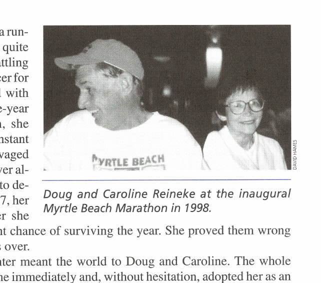 Doug and Caroline Reineke at the inaugural Myrtle Beach Marathon in 1998.