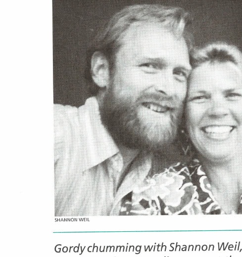 Gordy chumming with Shannon Weil, one of Western State's first race directors, at the 1987 race.