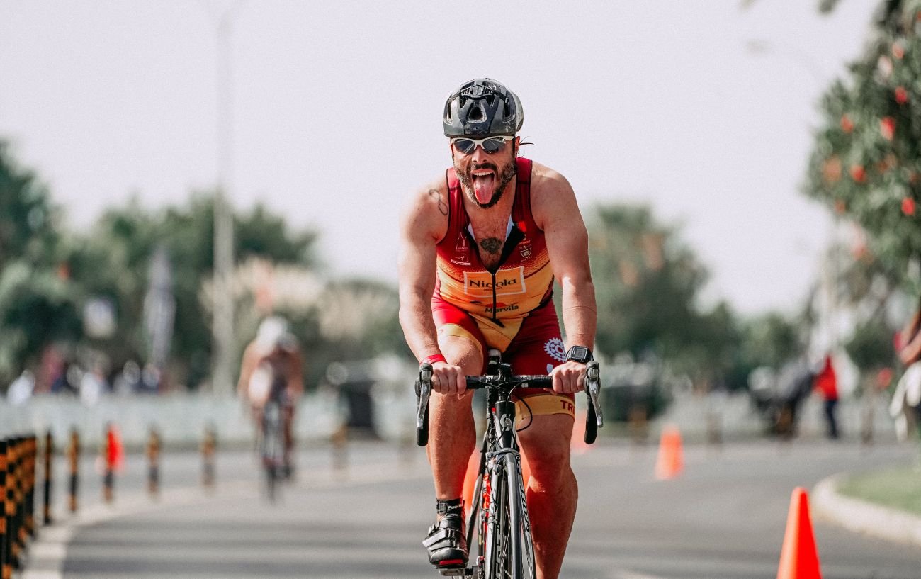 A cyclist participating in an event.