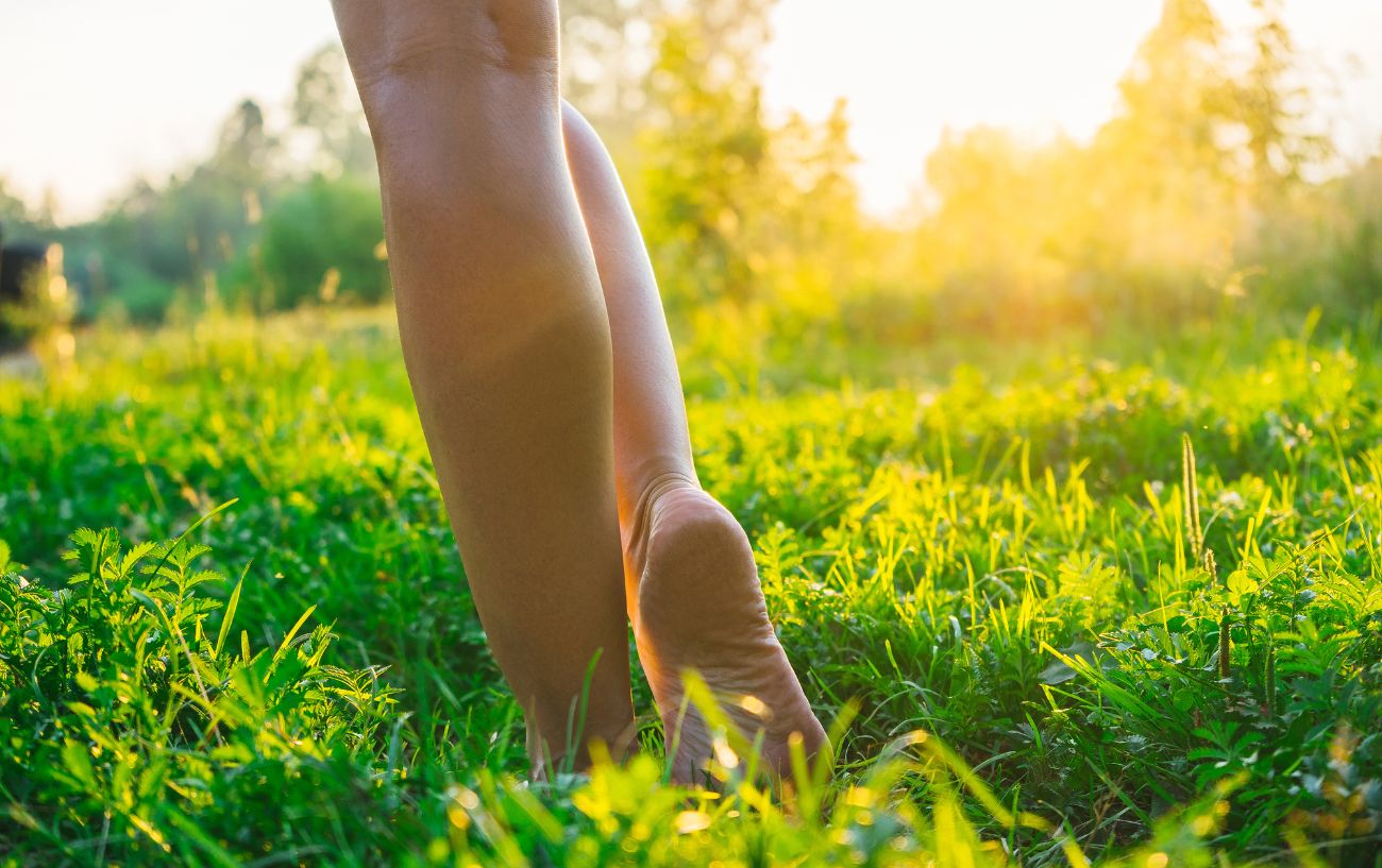 Barefoot Running On Grass