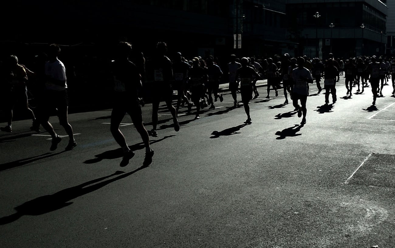 Runners at a marathon.