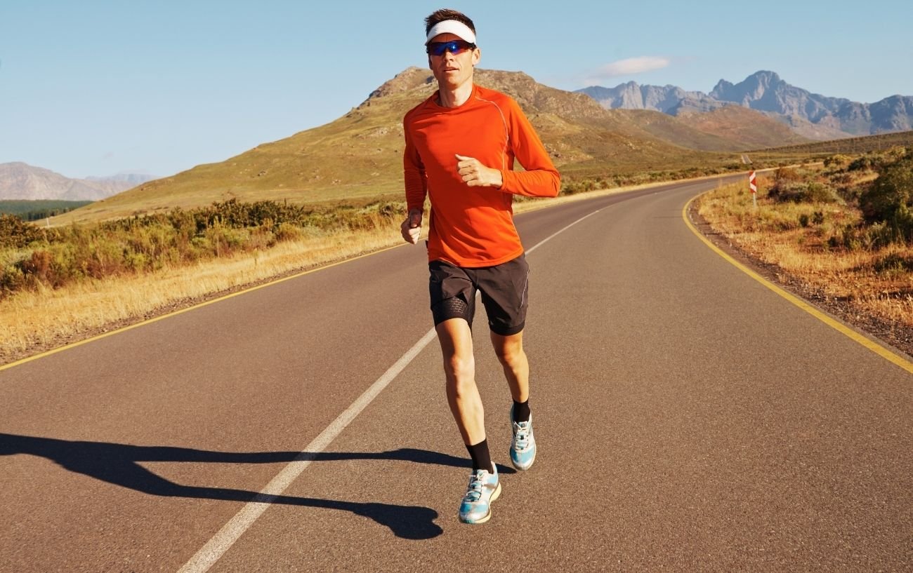 A person running on the road.