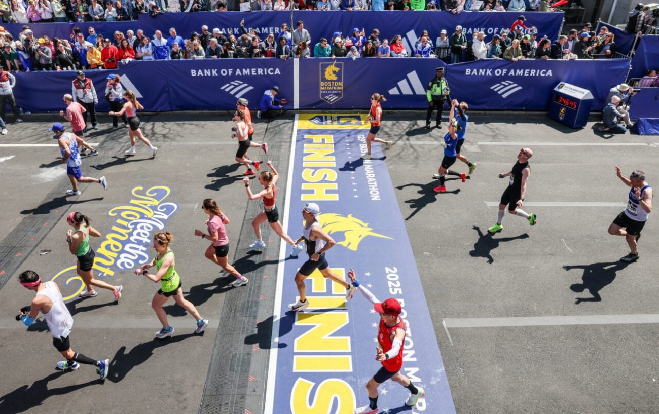 The finish line at the Boston Marathon.