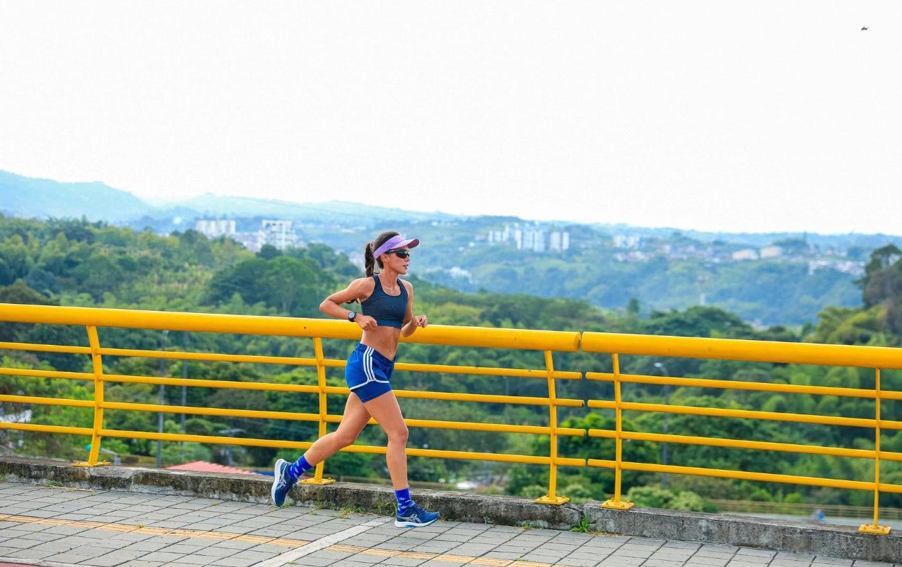 Runner on a scenic outdoor path.