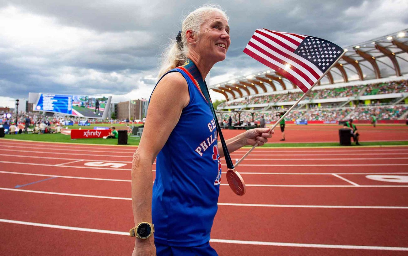 Michelle Rohl after breaking the indoor world record