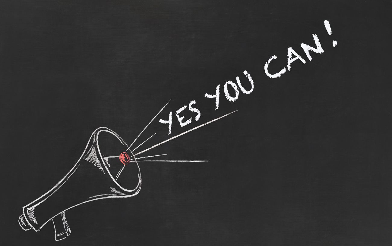 Mind Over Marathon: 5 Mental Strategies Proven To Work On Race Day 2 Motivational message with megaphone illustration.