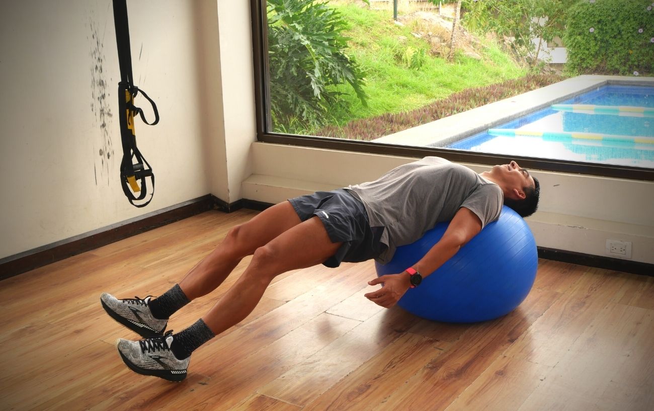 A stability ball exercise.