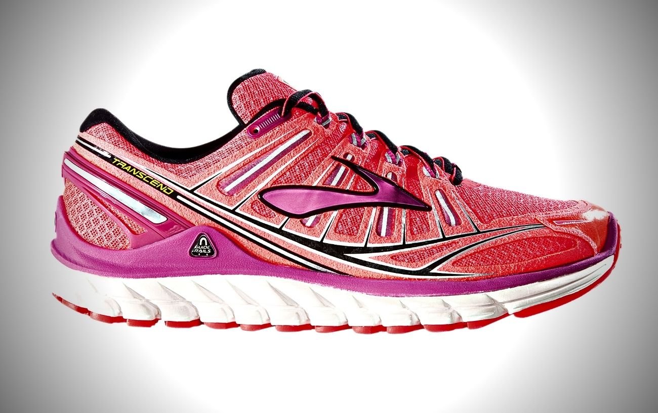 A pink Brooks shoe.