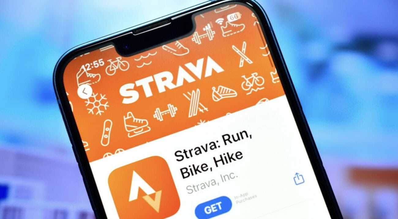 The strava app on a phone