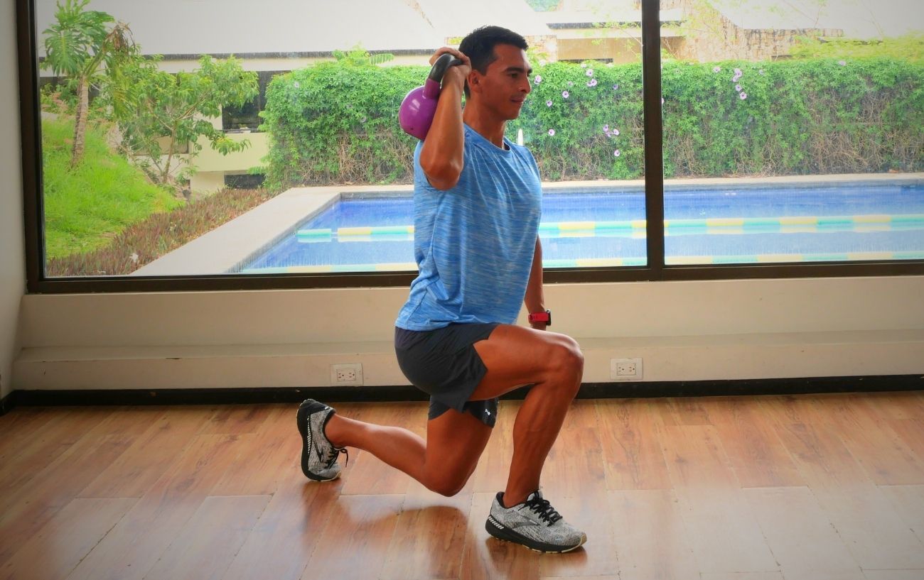 Kettlebell thrusters online exercise