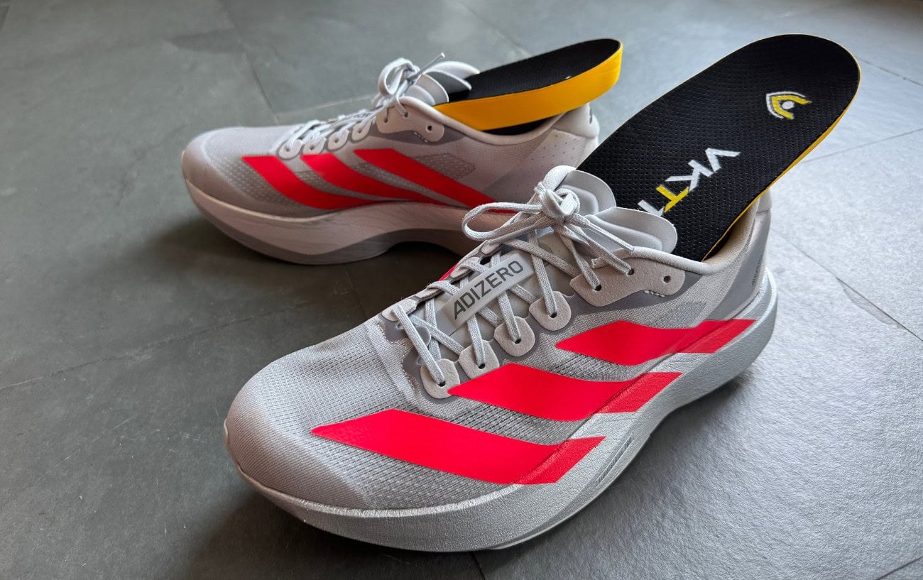 adidas running shoes with VKTRY insoles in them