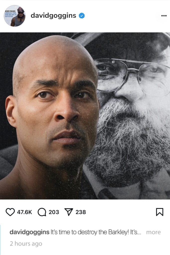 goggins-barkley-2026-screenshot David Goggins Says He Will Run 2026 Barkley Marathons: "This Will Be Easy" 1