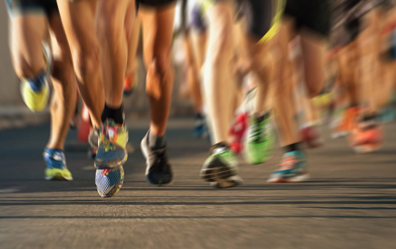 Legs of runners in a race 
