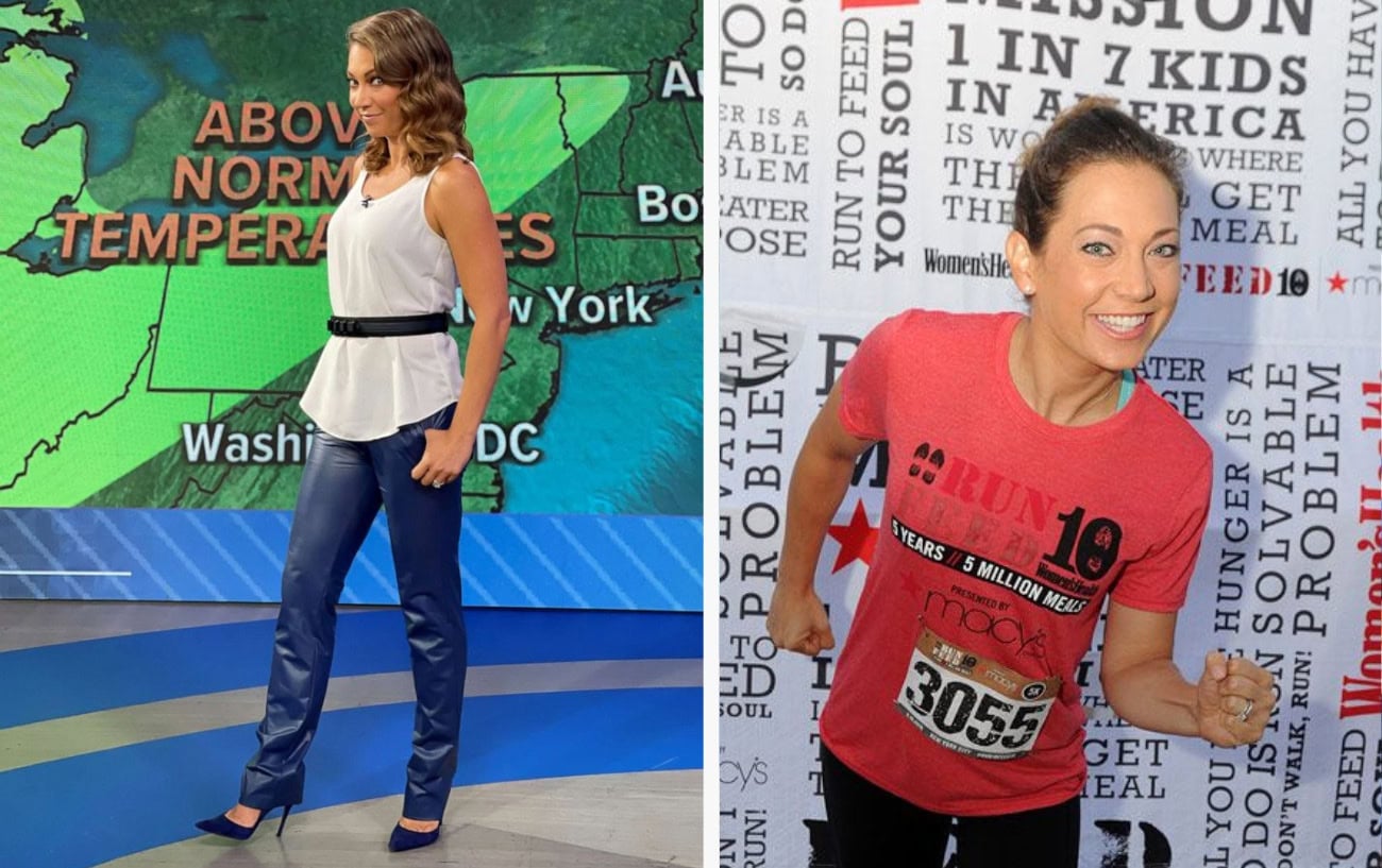 Ginger Zee as the weather lady, then ready to run
