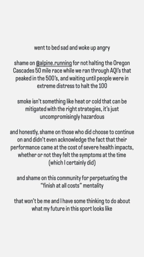 Ultrarunners Call Out Oregon's Cascades 100 for WildFire Debacle 2